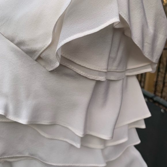 NWT BCBG white ruffle dress - Picture 7 of 9